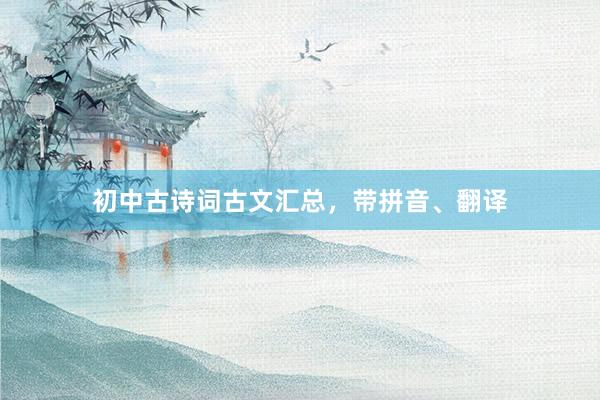 初中古诗词古文汇总，带拼音、翻译